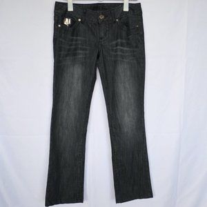 Guess Black Sequin Chambray Denim Jeans 28